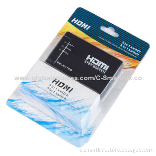 HDMI 3x1 Switch, IR Remote, Support 3D, 1,080P with HDCP and AC Adapter Include